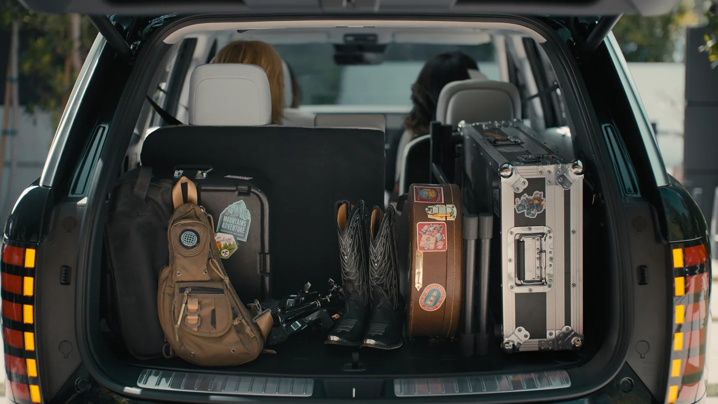 2026 Hyundai Palisade cargo area with gear and instruments