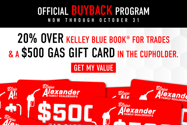 20% Over KBB for Trades + $500 Gas Gift Card